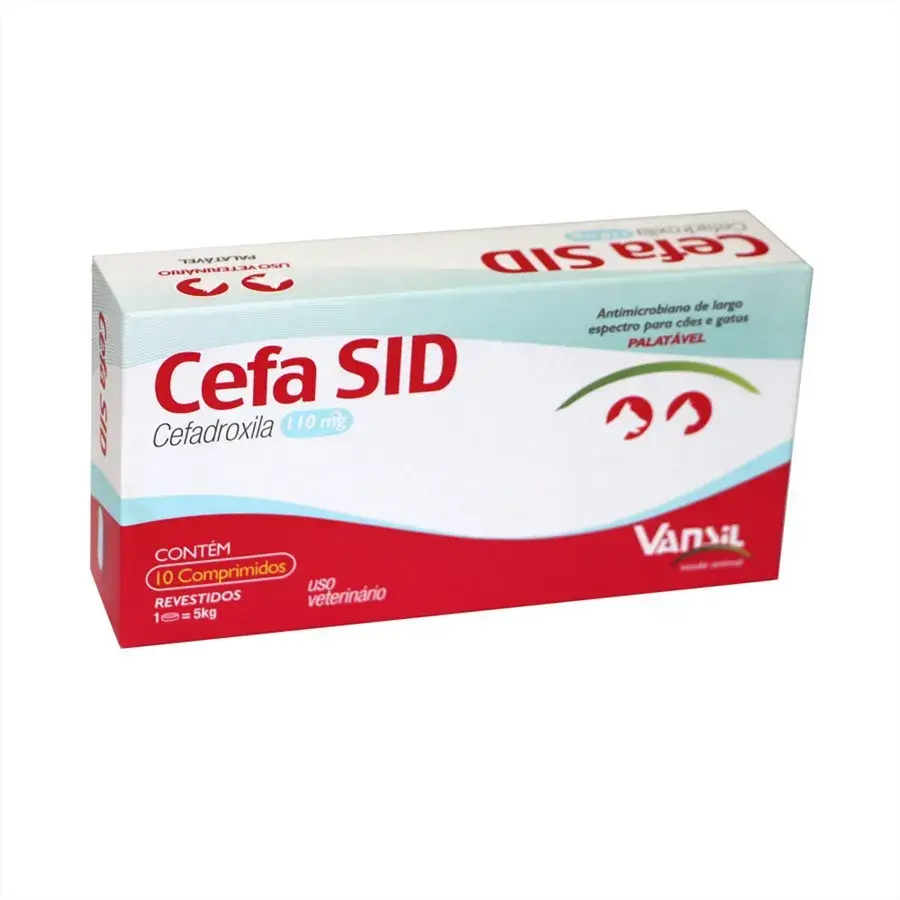 Cefa Sid 110mg Antimicrobiano para Cães e Gatos 10 comprimidos